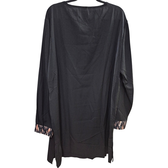 Black Kurta with Orange Detail Size 4X NWOT - Picture 3 of 7